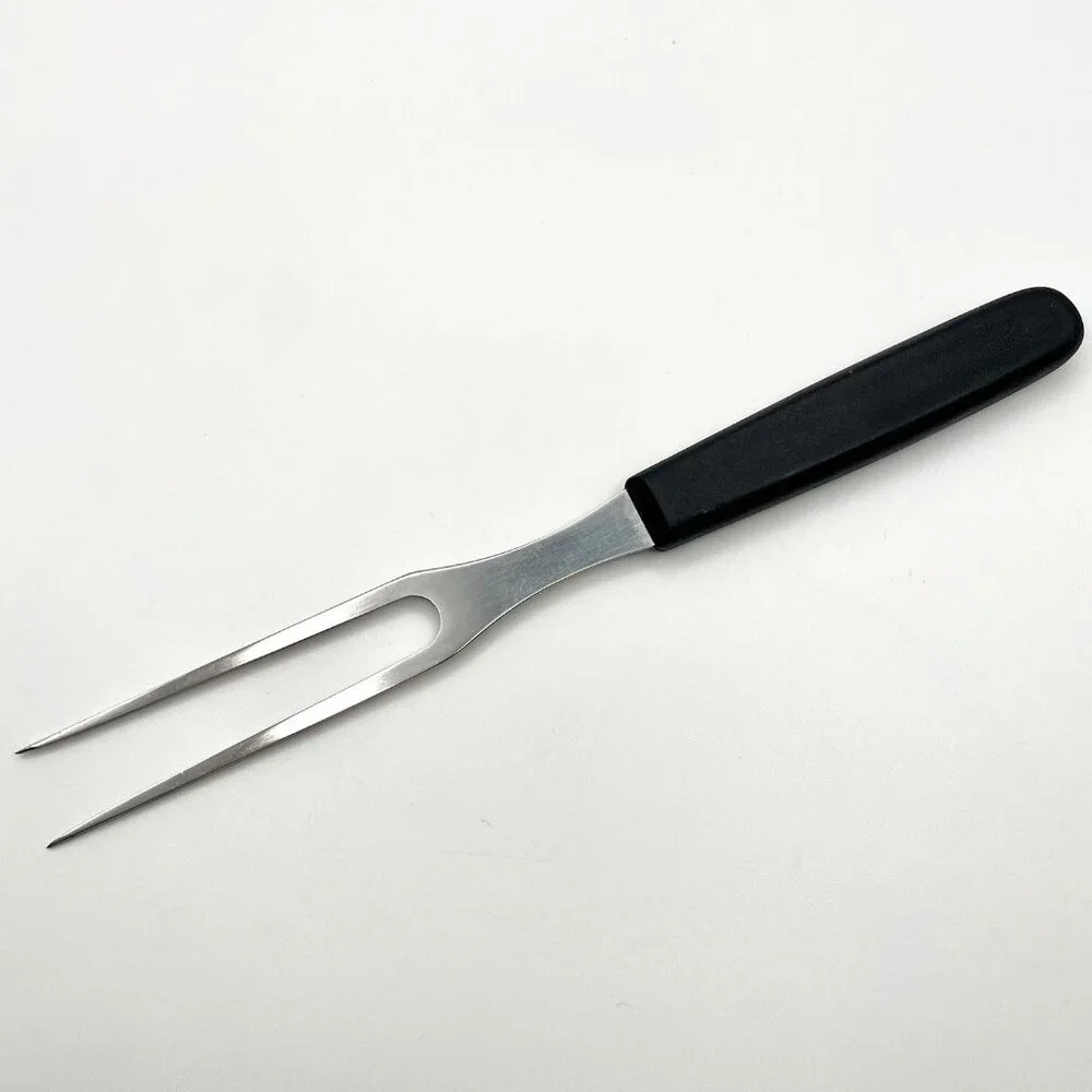 VTG Victorinox Swiss Stainless Steel Carving Fork Black Plastic Handle 10.5” MCM
